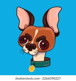 vector funny dog chihuahua illustration