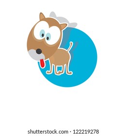 vector funny dog. cute puppy icon.