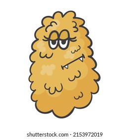 Vector funny doodle monster character isolated on white.