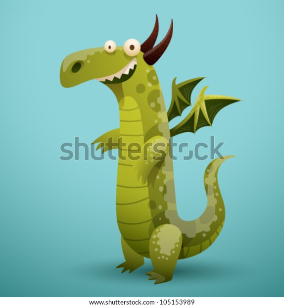 Vector Funny Dragon 1 Stock Vector (Royalty Free) 105153989