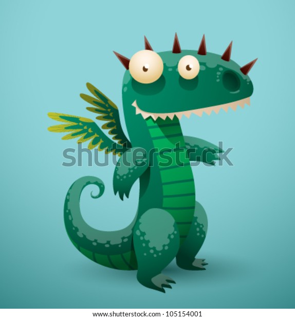 Vector Funny Dragon 3 Stock Vector (Royalty Free) 105154001 | Shutterstock