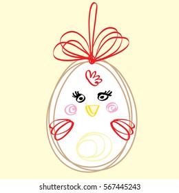 vector funny Easter eggs