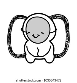 
Vector funny face by hand drawing , color black and white set for decorating greeting cards, coloring books, art therapy, wedding invitation, brochure, flyer, poster, pack