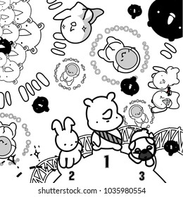 
Vector funny face by hand drawing , color black and white set for decorating greeting cards, coloring books, art therapy, wedding invitation, brochure, flyer, poster, pack,pattern.