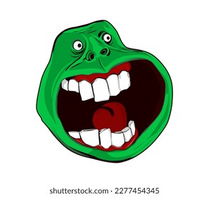 vector funny face of laughing zombie