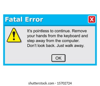 Vector Funny Fatal Computer Error