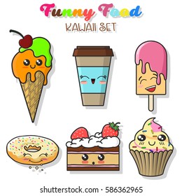 Vector Funny Food Set