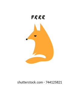 Vector funny fox. Poster, label, postcard, sticker, print, elements for design and other.