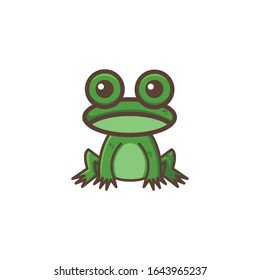 vector funny frog with line style