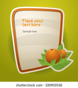 vector funny fruit banner 2 orange