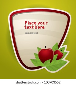 vector funny fruit banner 3 red apple