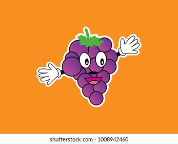 vector of funny grape characters 