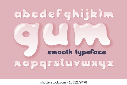 Vector Funny Gum Font On A Pink Background