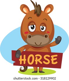 vector of a funny horse