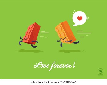 Vector funny illustration for lovers. Puzzle