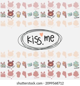 Vector funny illustration on the theme of love. St.Valentine's day doodle hand-drawn elements. 
