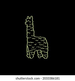Vector funny illustration of Sweet phosphorus Llama or alpaca. Seamless pattern of Hand draw llama. South americas lama illustration pattern for, wallpaper, for kids goods. Cute Alpaca.