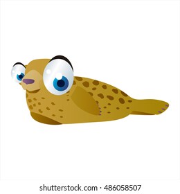 vector funny image of cute bright color animal. Seal