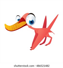 vector funny image of cute bright color animal. Ancient prehistoric reptiles.