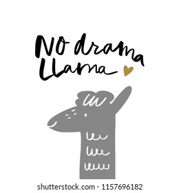 Vector funny llama art. Nursery print, poster, card, t-shirt and other.