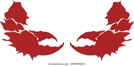 Vector funny lobster hand crab claws gloves