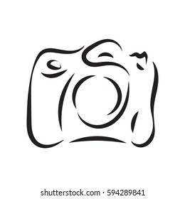 Vector funny Logo black silhouette of the camera isolated on white background