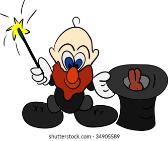 vector - funny magician isolated on background