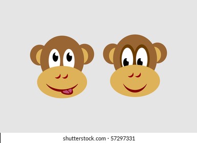 Vector.  Funny monkey