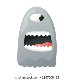 Vector funny monster character isolated on white.