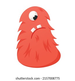 Vector funny monster character isolated on white.