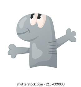 El personaje monstruo del vector divertido aislado en blanco.
