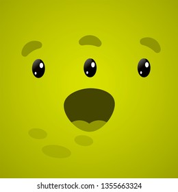 Vector funny moster square monster faces with different emotions, smiles, emoticon set for messenger, sticker, social media, animation, comic, newsletter, poster, banner, logo, icon, avatar.