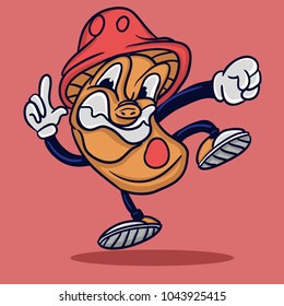 vector funny mushroom character 3