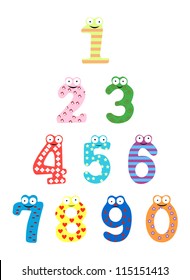 Vector funny number (EPS) isolated on white background