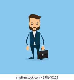 Vector Funny Office Character Isolated On Background
