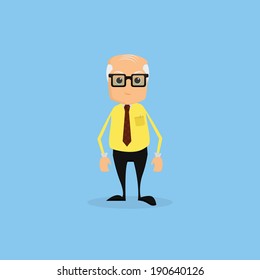 Vector Funny Office Character Isolated On Background