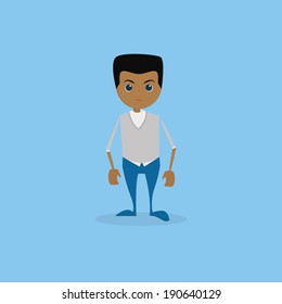 Vector Funny Office Character Isolated On Background