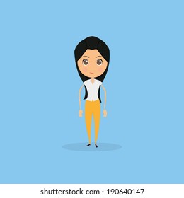 Vector Funny Office Character Isolated On Background