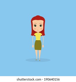 Vector Funny Office Character Isolated On Background