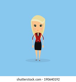 Vector Funny Office Character Isolated On Background
