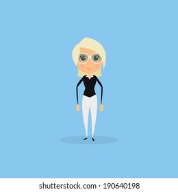 Vector Funny Office Character Isolated On Background