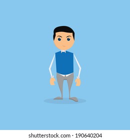 Vector Funny Office Character Isolated On Background