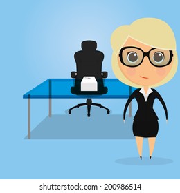 Vector Funny Office Character Isolated On Background