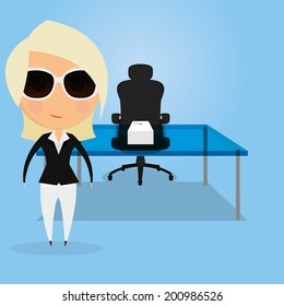 Vector Funny Office Character Isolated On Background