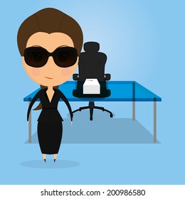 Vector Funny Office Character Isolated On Background