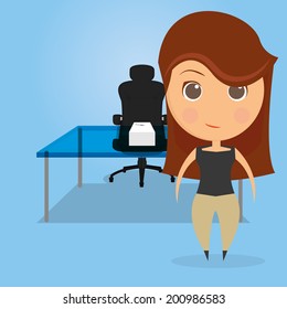 Vector Funny Office Character Isolated On Background