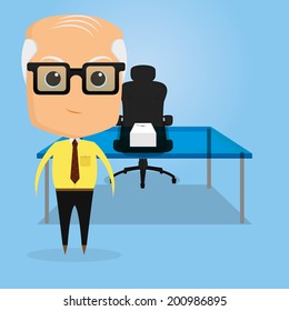 Vector Funny Office Character Isolated On Background