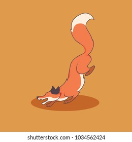 vector funny orange fox character 3