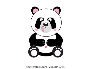 Panda vectorial divertido para pegatinas, camisetas y otros.