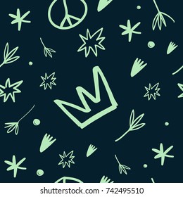 Vector funny pattern. Wallpaper, background, print, elements for design.